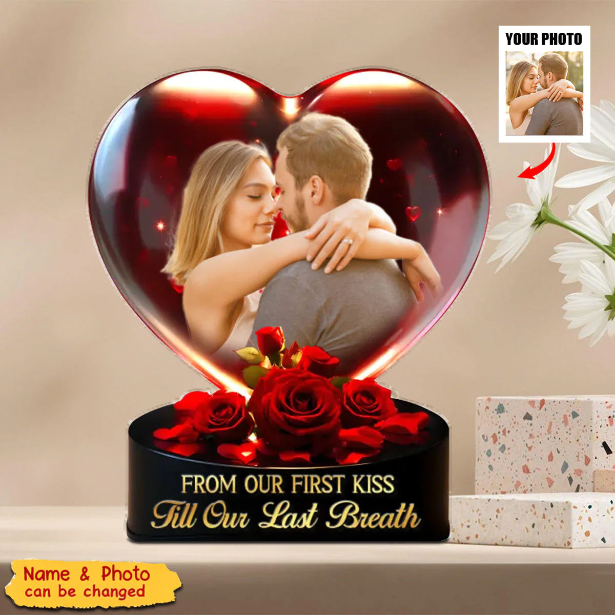 Personalized Couple Photo Plaque personalization view for Couples