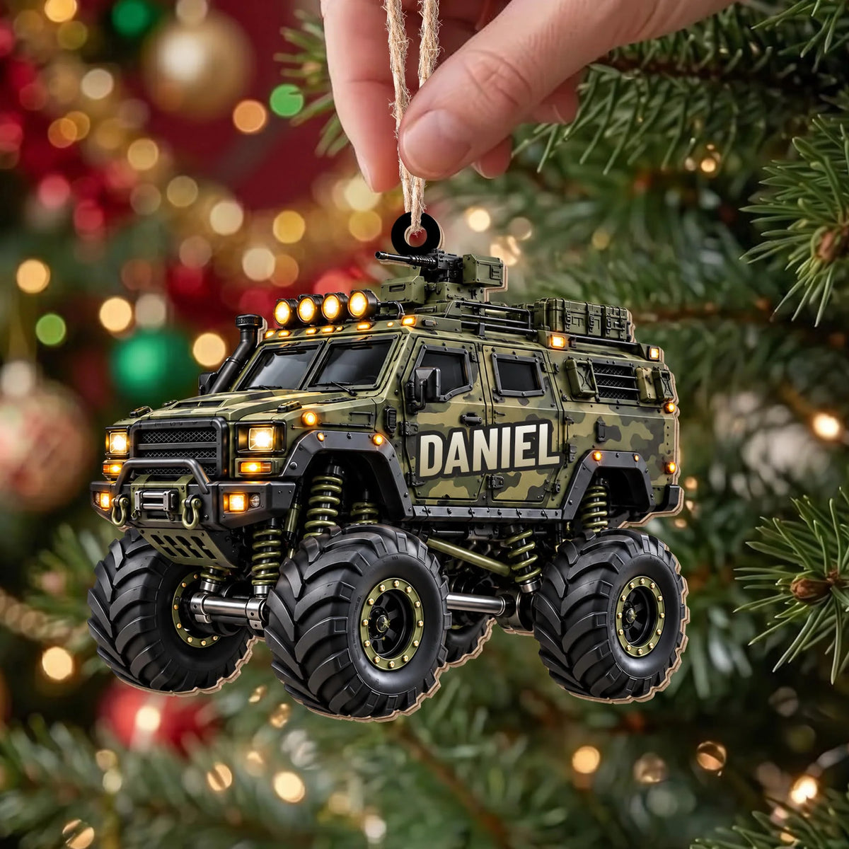 Ready For Adventure Personalized Monster Truck Wood Ornament - Custom Holiday Keepsake Gift for Son Grandson