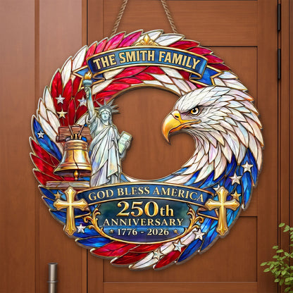 Wood Sign material and size view - Patriotic Wood Sign