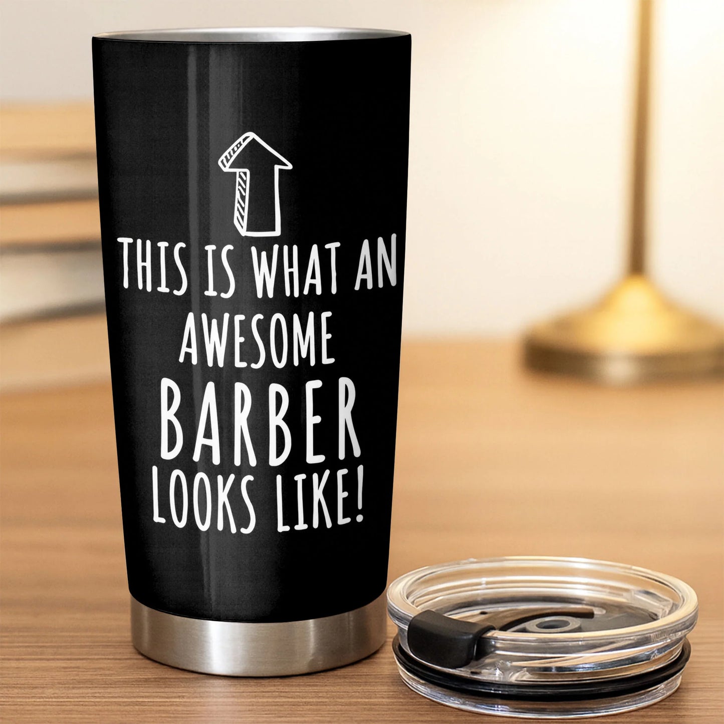 Custom Barber Tumbler for Dad with personalized design details for meaningful gifting image 7