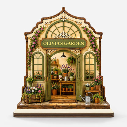 Personalized greenhouse wooden plaque with custom name sign - unique garden decor gift for mom