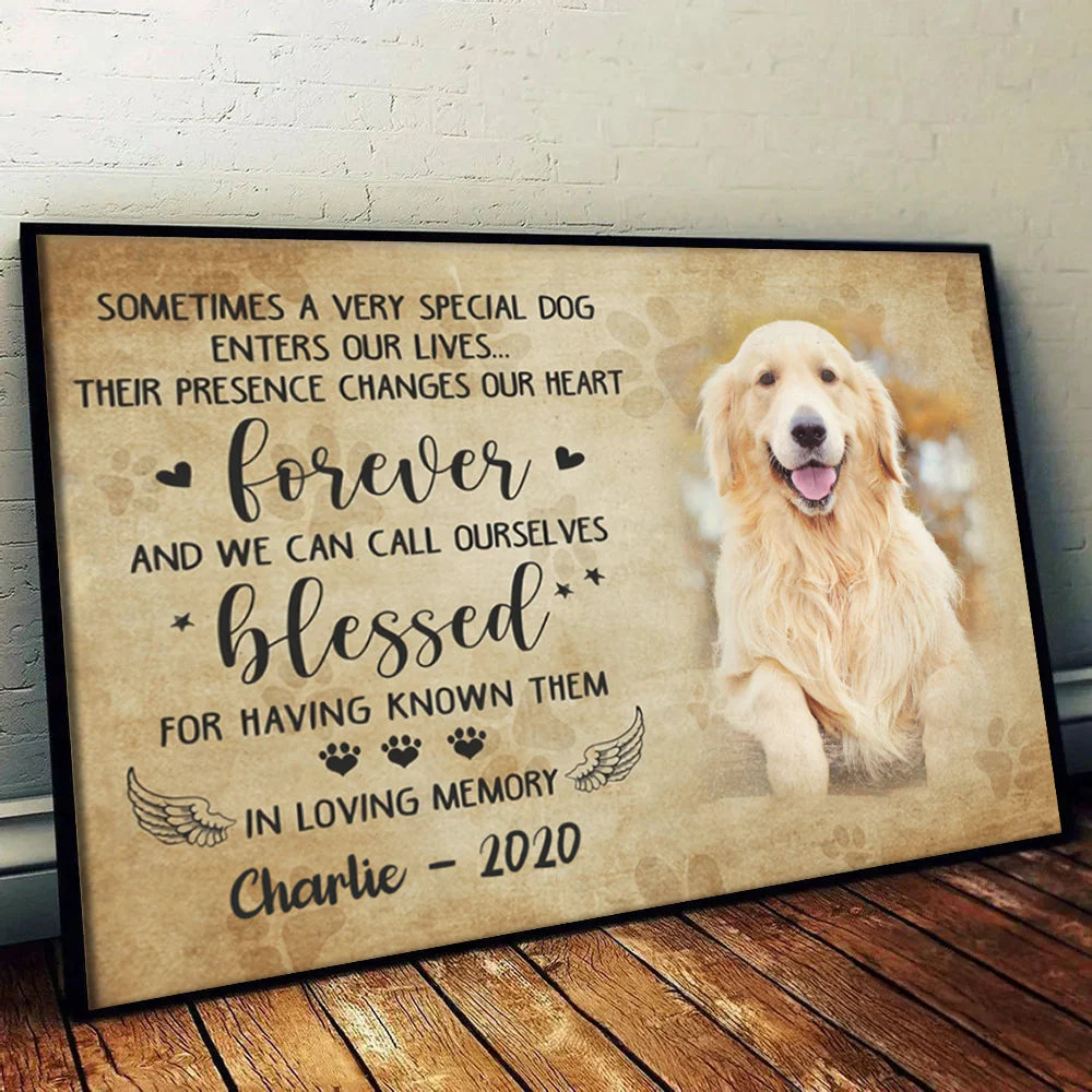 Custom Dog Memorial Canvas for Dog Lovers with personalized design details for meaningful gifting