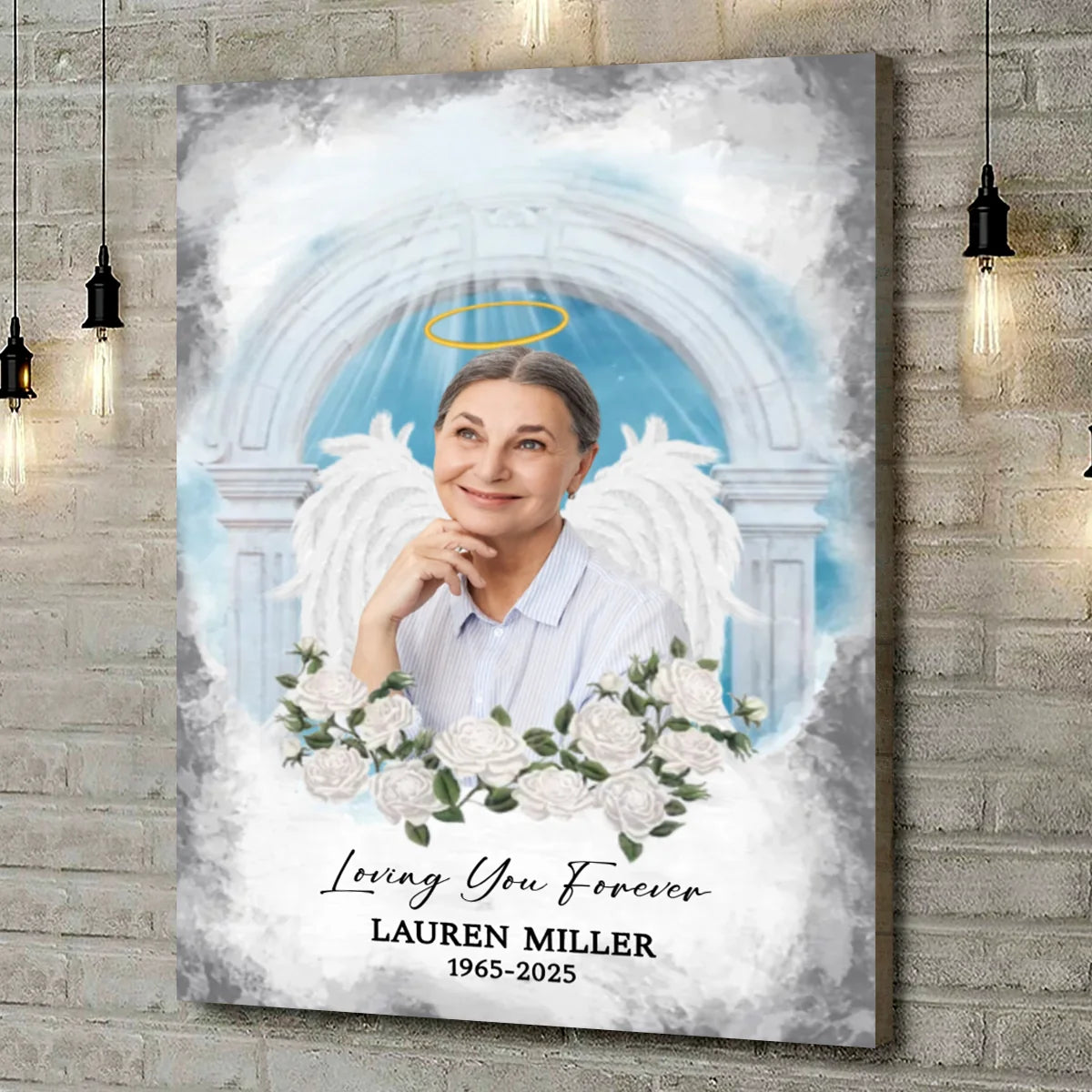 "Loving You Forever" Personalized Memorial Canvas / Poster for Family -  Custom Photo Sympathy Remembrance Gift