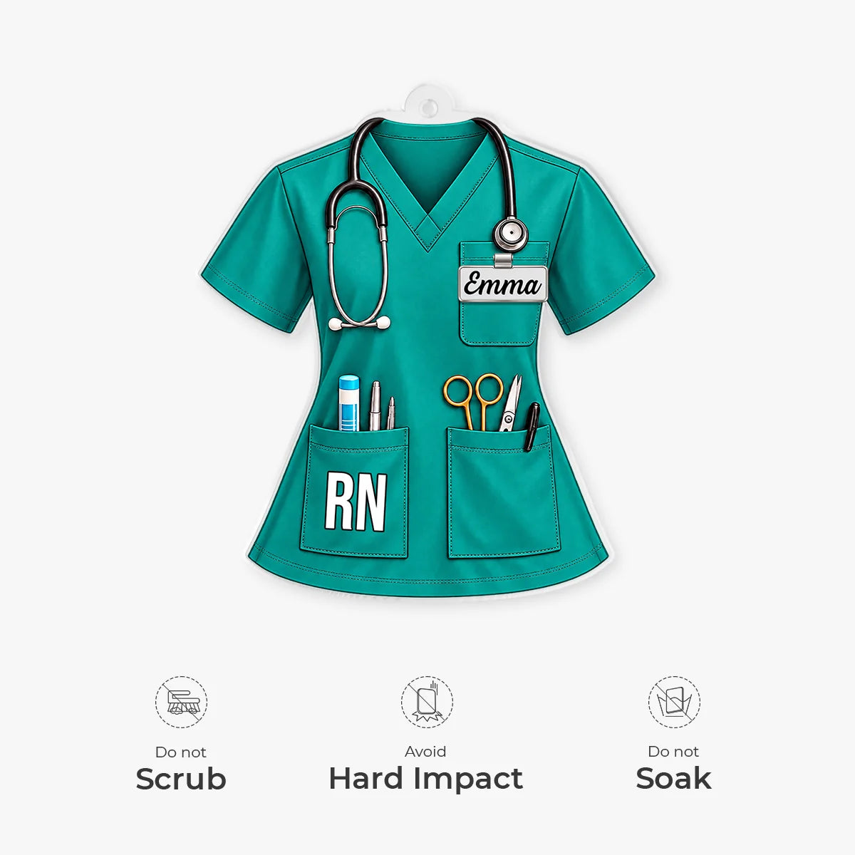 Personalized Medical Scrubs Acrylic Ornament - Custom Nurse Christmas Keepsake Gift