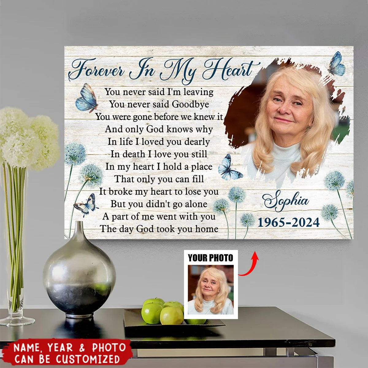 Missing You Always Personalized Memorial Canvas / Poster - Custom In Loving Memory Photo Wall Art