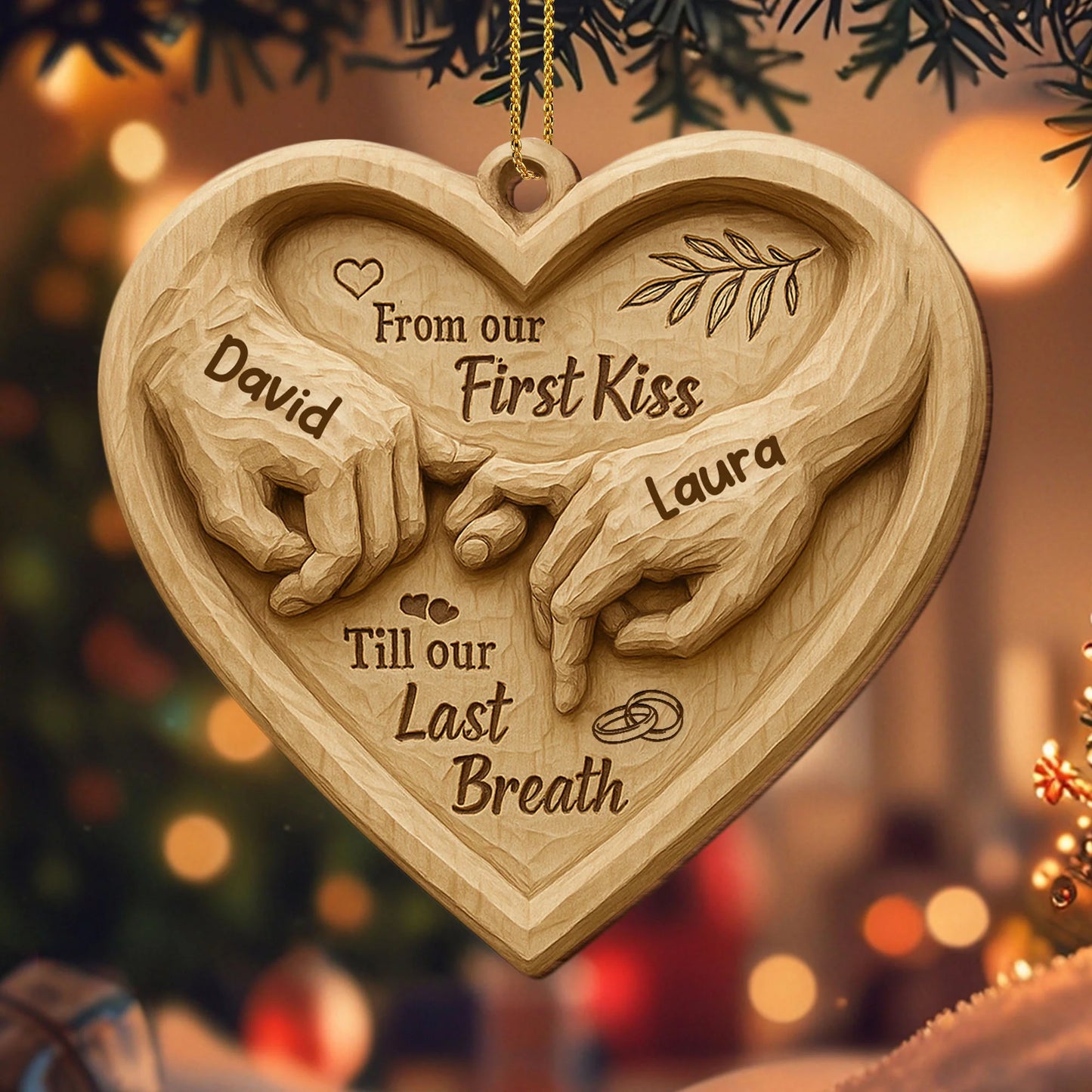 Custom Couples Ornament personalization view for Wife