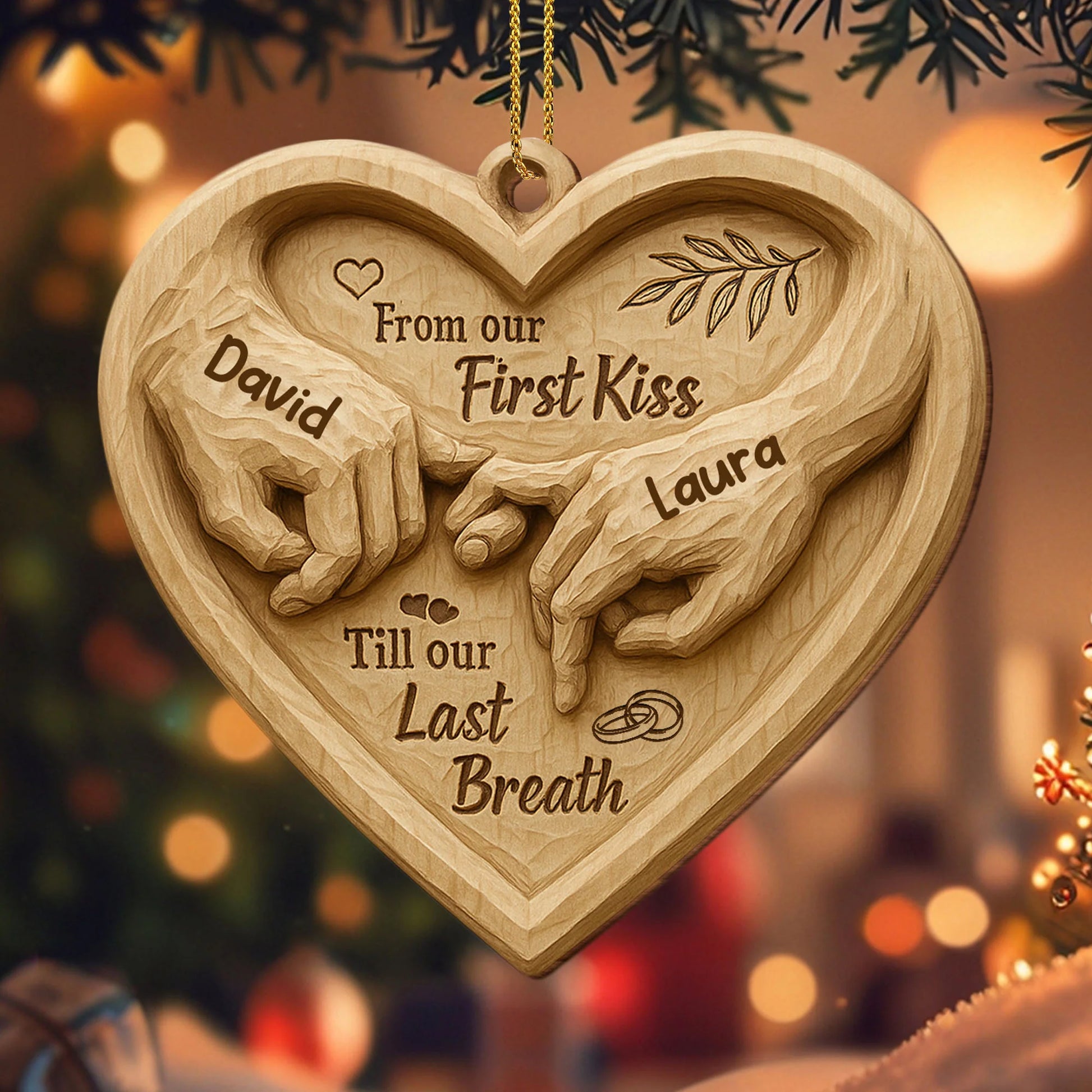 Custom Couples Ornament personalization view for Wife