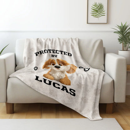 Protected By, Cute Dog And Paw Prints