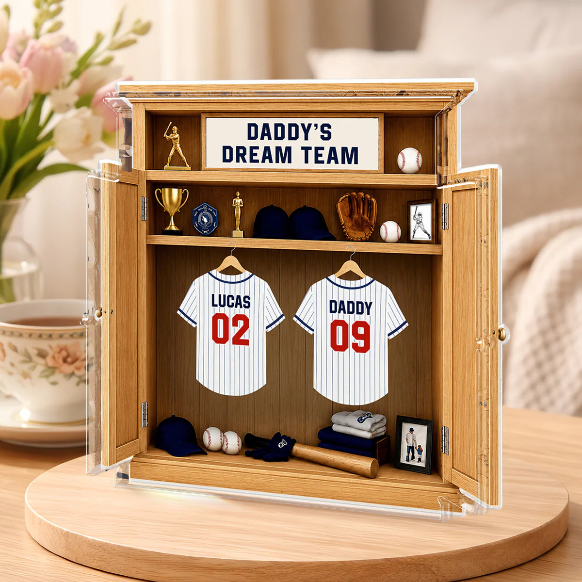 Custom Baseball Dad Plaque personalization view for Dad