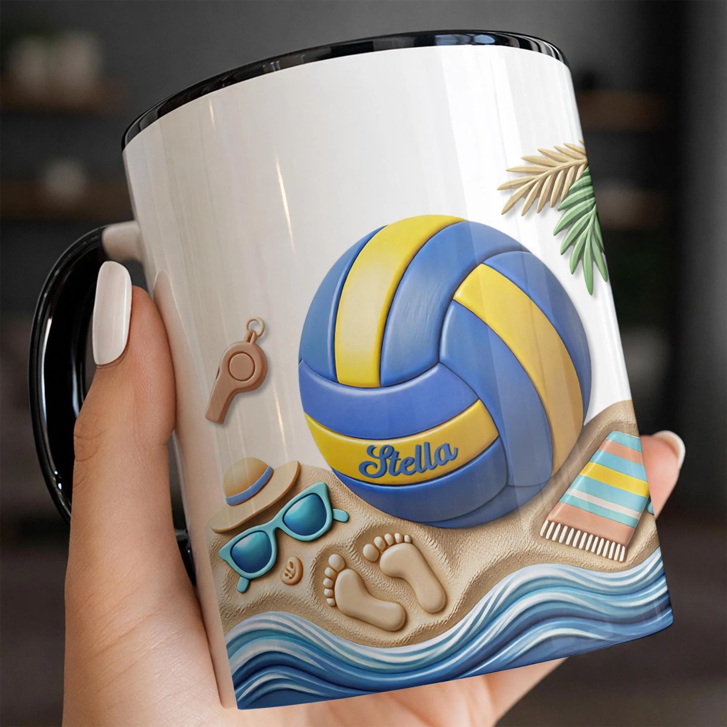 Personalized Beach Volleyball Mug for Best Friends with personalized design details for meaningful gifting image 8