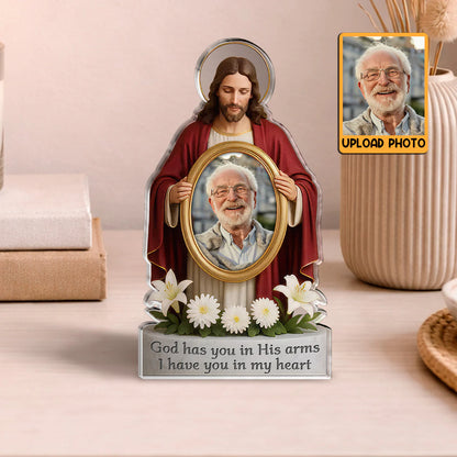 Plaque material and size view - Personalized Jesus Memorial Plaque