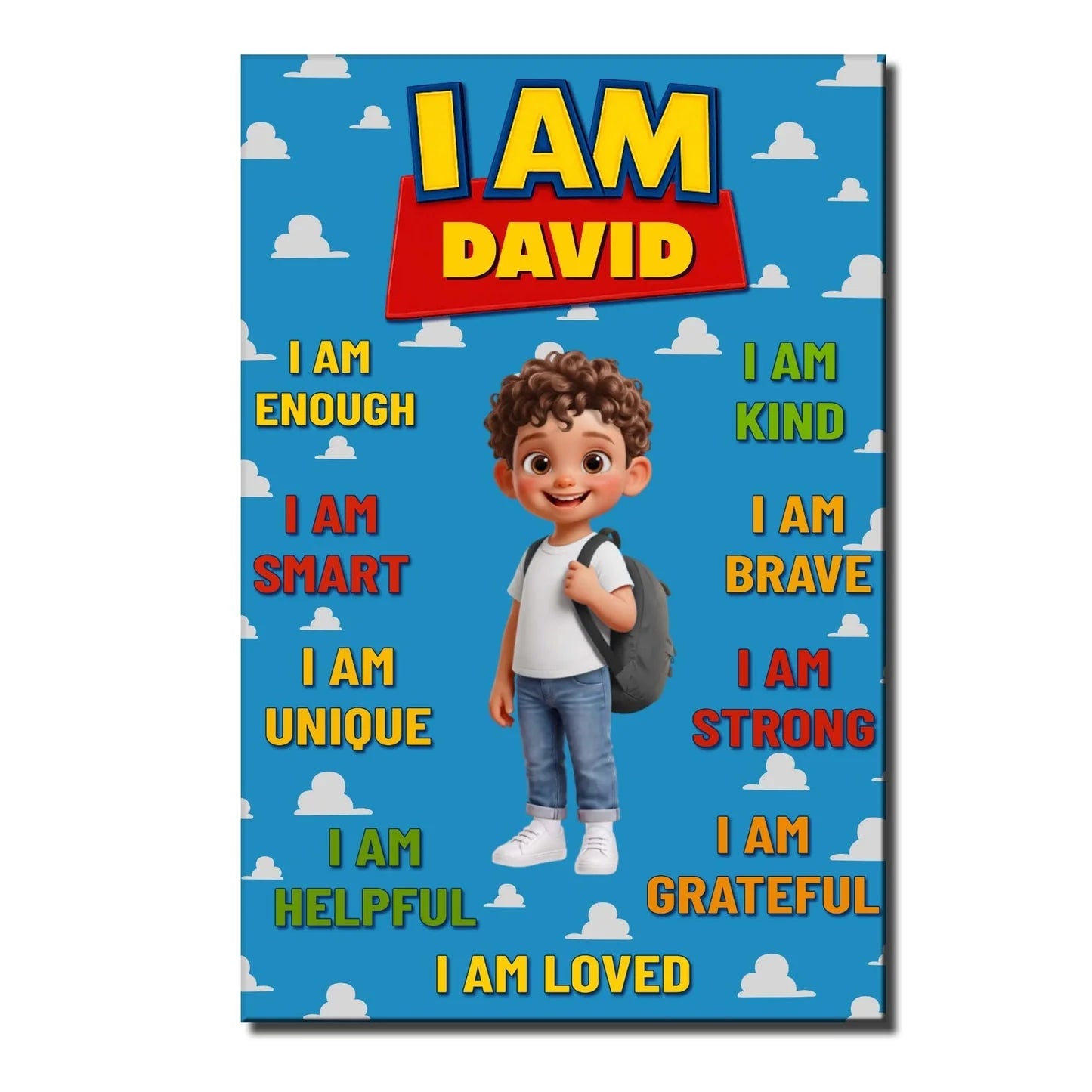 Personalized affirmations poster for kids featuring custom name and uplifting quotes for nursery wall decor image 6