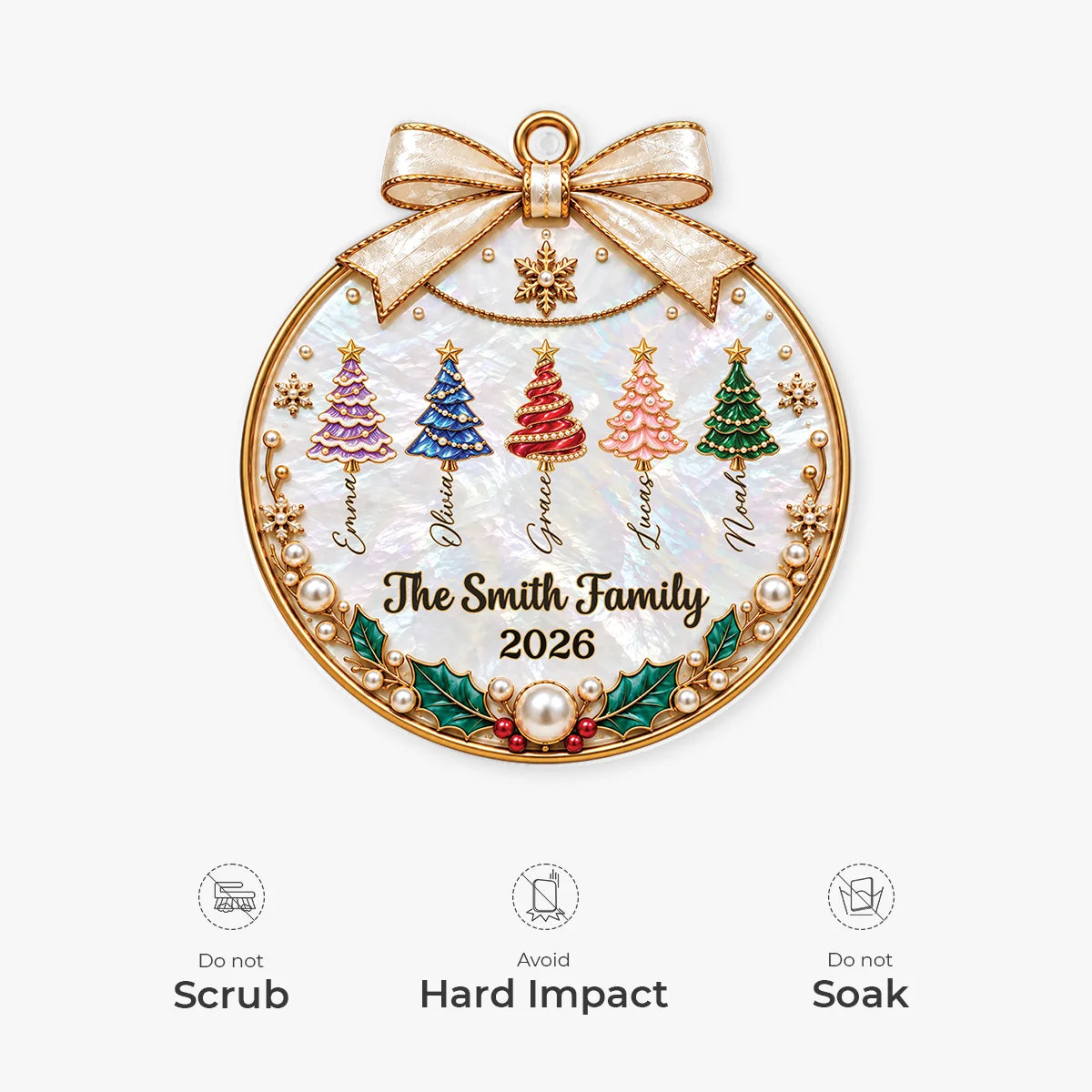 Custom Family Tree Names Personalized Acrylic Ornament - Family Christmas Keepsake