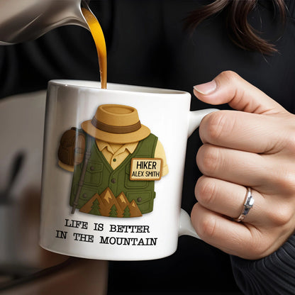 Personalized Hiker Coffee Mug personalization view for Dad