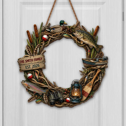 Our Family Fishing Personalized Wood Sign - Custom Lake House Gift for Fishing Lovers