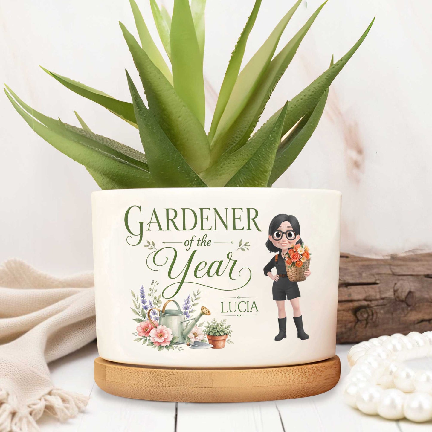 Custom Ceramic Plant Pot for Mom with personalized design details for meaningful gifting
