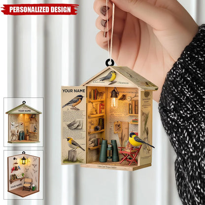 Personalized Birdwatcher Christmas Ornament - Custom Nature Bird Shed Keepsake Gift