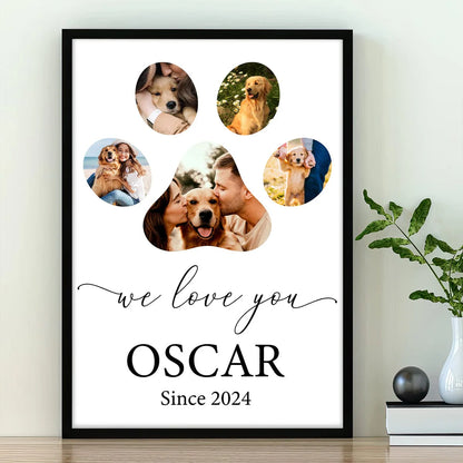 PRINTS10 Custom Photo We Love You Dog Cat Pet Photo Collage Memorial Poster Canvas Picture Frame DM01 891165