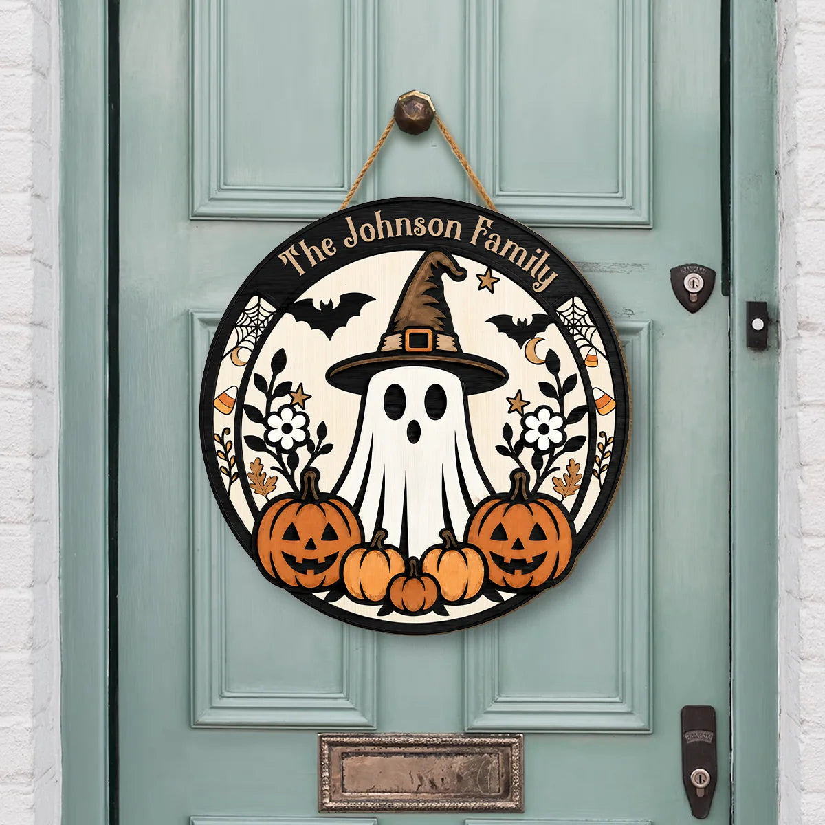 Personalized Halloween Wood Sign personalization view for Family