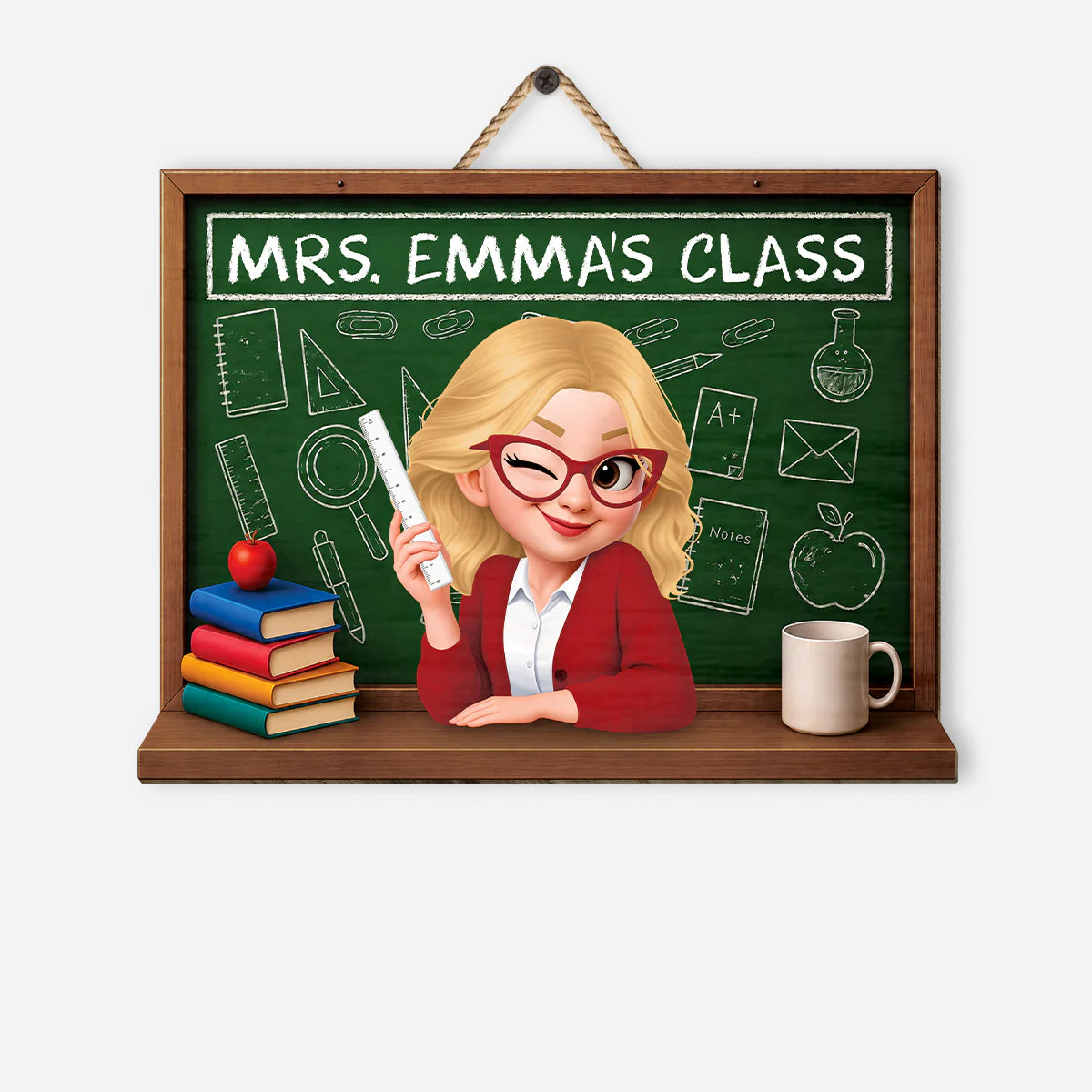 Personalized Teacher Wood Sign for Teacher with personalized design details for meaningful gifting
