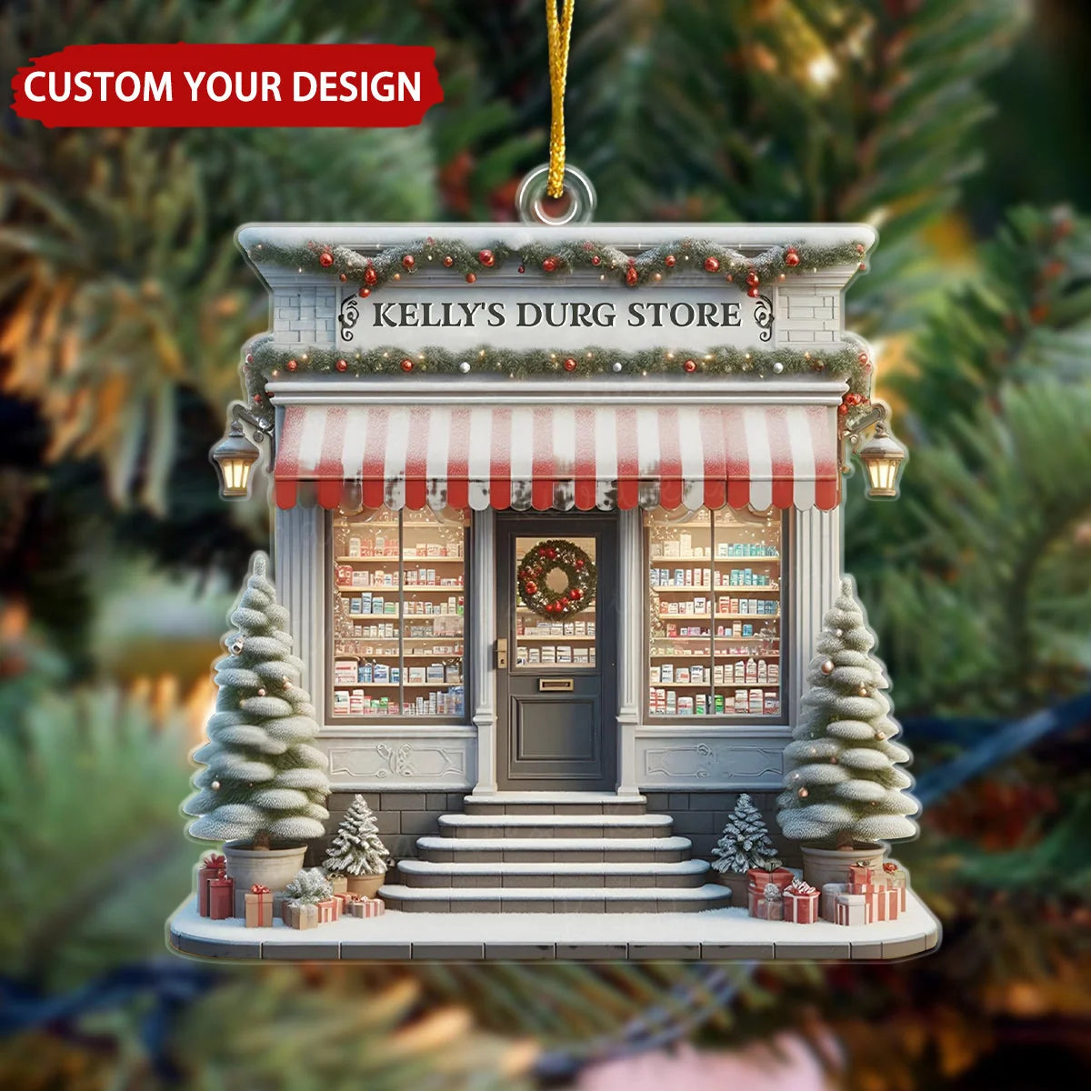 Custom Pharmacy Christmas Ornament - Personalized Pharmacist Acrylic Keepsake Gift