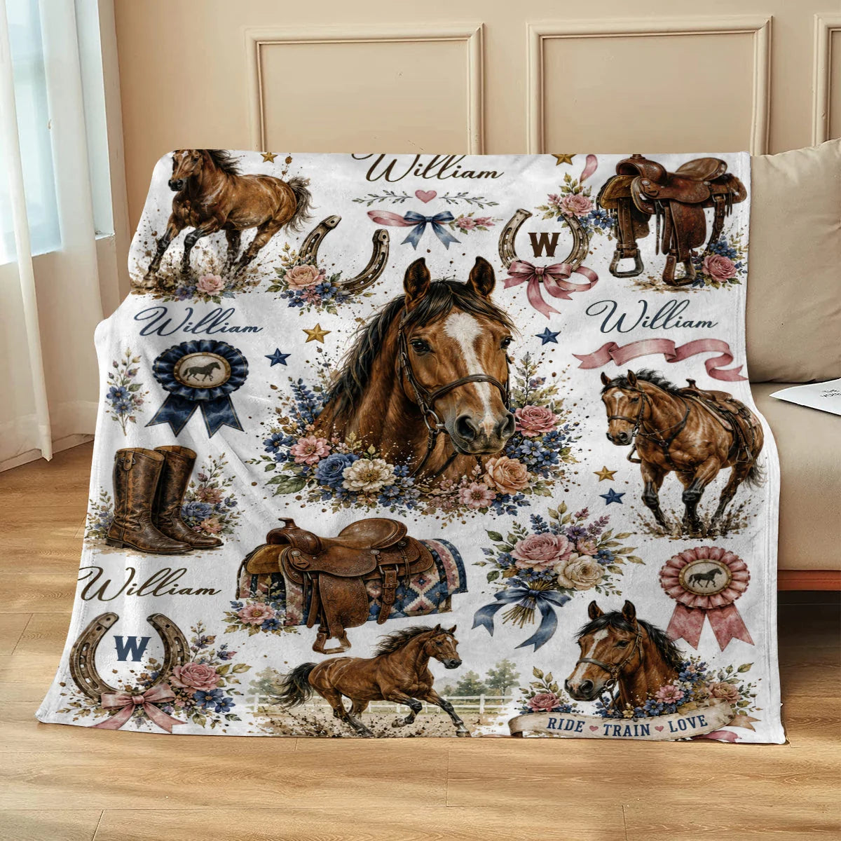 Personalized Horse Blanket personalization view for Daughter/Granddaughter