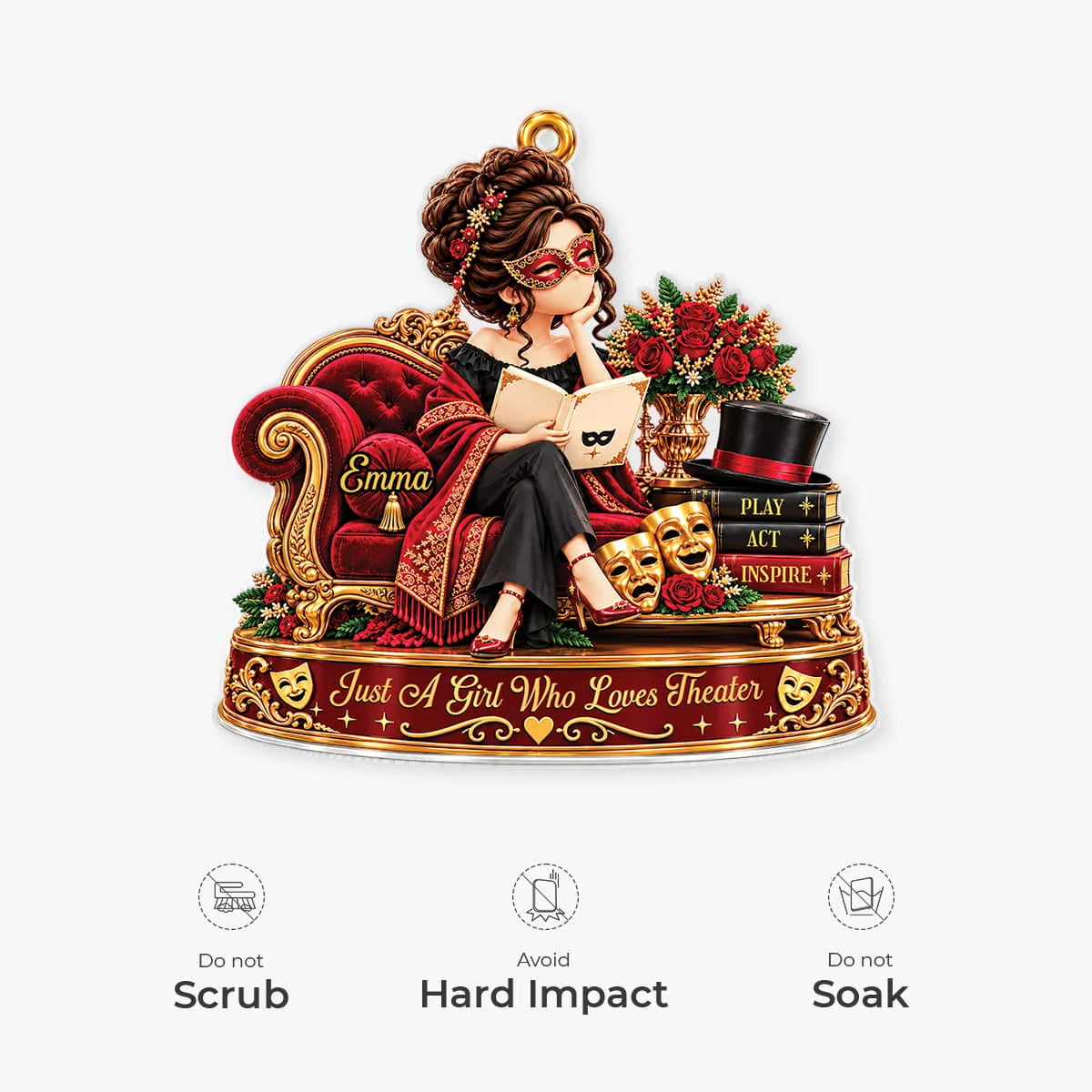 Just A Girl Who Loves Theater Personalized Acrylic Ornament - Custom Gift for Broadways Lovers