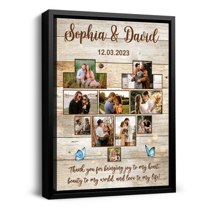 Thank You For Bringing Joy To My Heart - Personalized Photo Collage Canvas / Poster