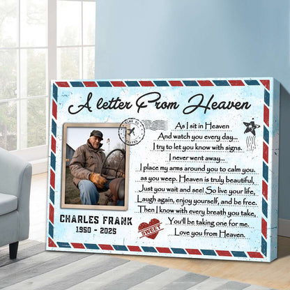 Canvas / Poster material and size view - Personalized Memorial Canvas Print