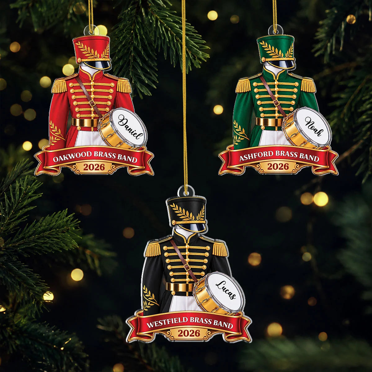Personalized Marching Band Acrylic Ornament - Custom Drummer Uniform Keepsake for Kids & Band Members