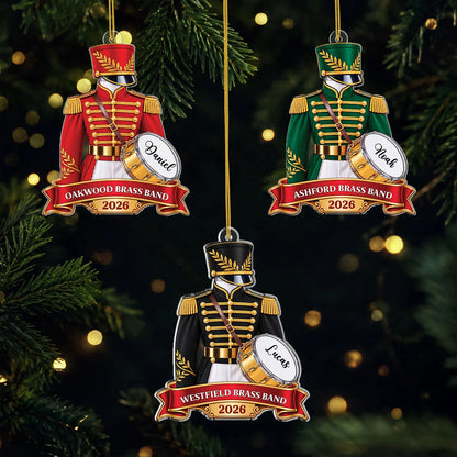 Personalized Marching Band Acrylic Ornament - Custom Drummer Uniform Keepsake for Kids & Band Members