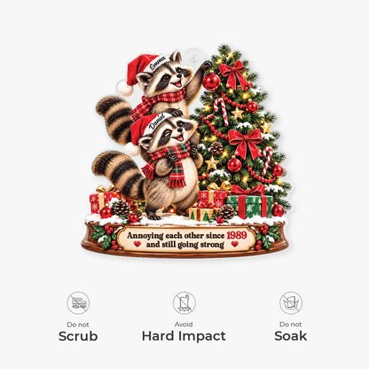 Annoying Each Other Since Ornament Funny Raccoon Couple - Custom Year Anniversary Keepsake Gift
