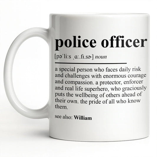 Personalized Police Officer Definition Mug personalization view for Husband
