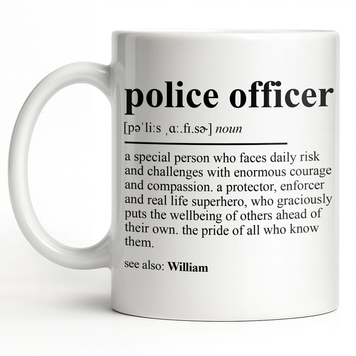 Personalized Police Officer Definition Mug personalization view for Husband