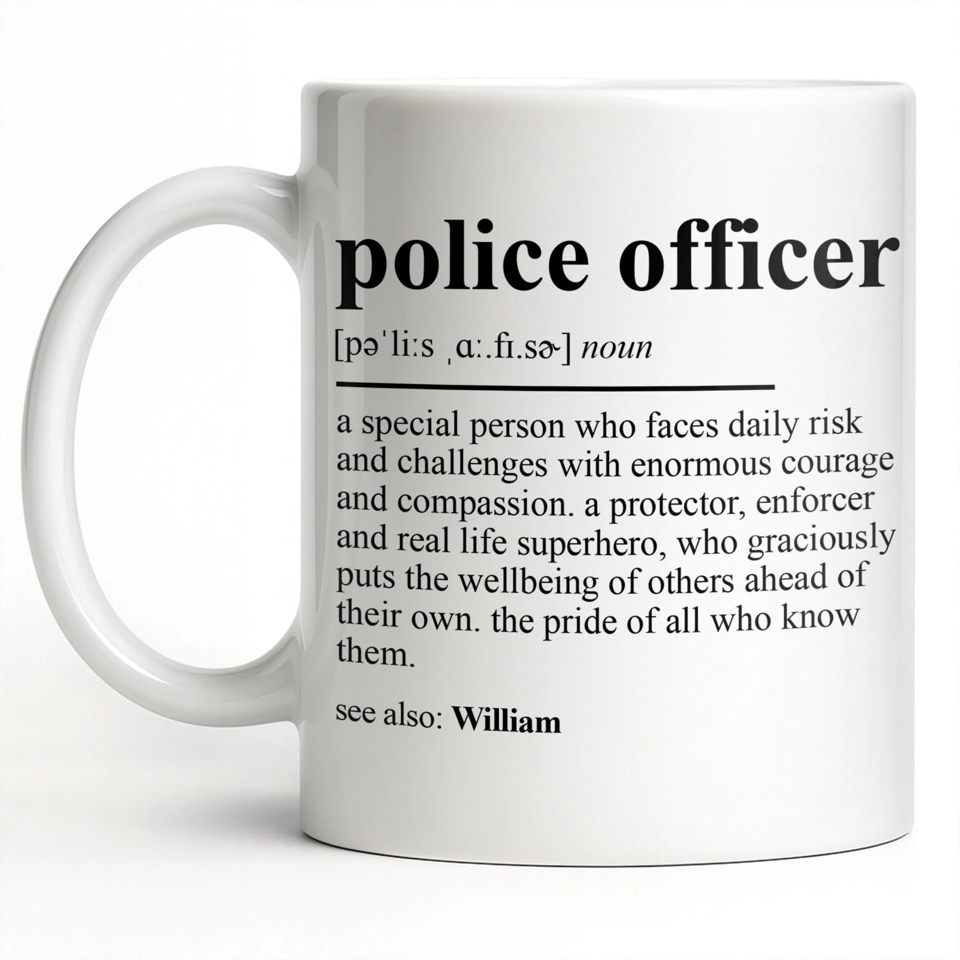 Personalized Police Officer Definition Mug personalization view for Husband
