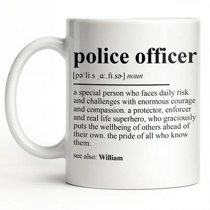 Personalized Police Officer Definition Mug personalization view for Husband