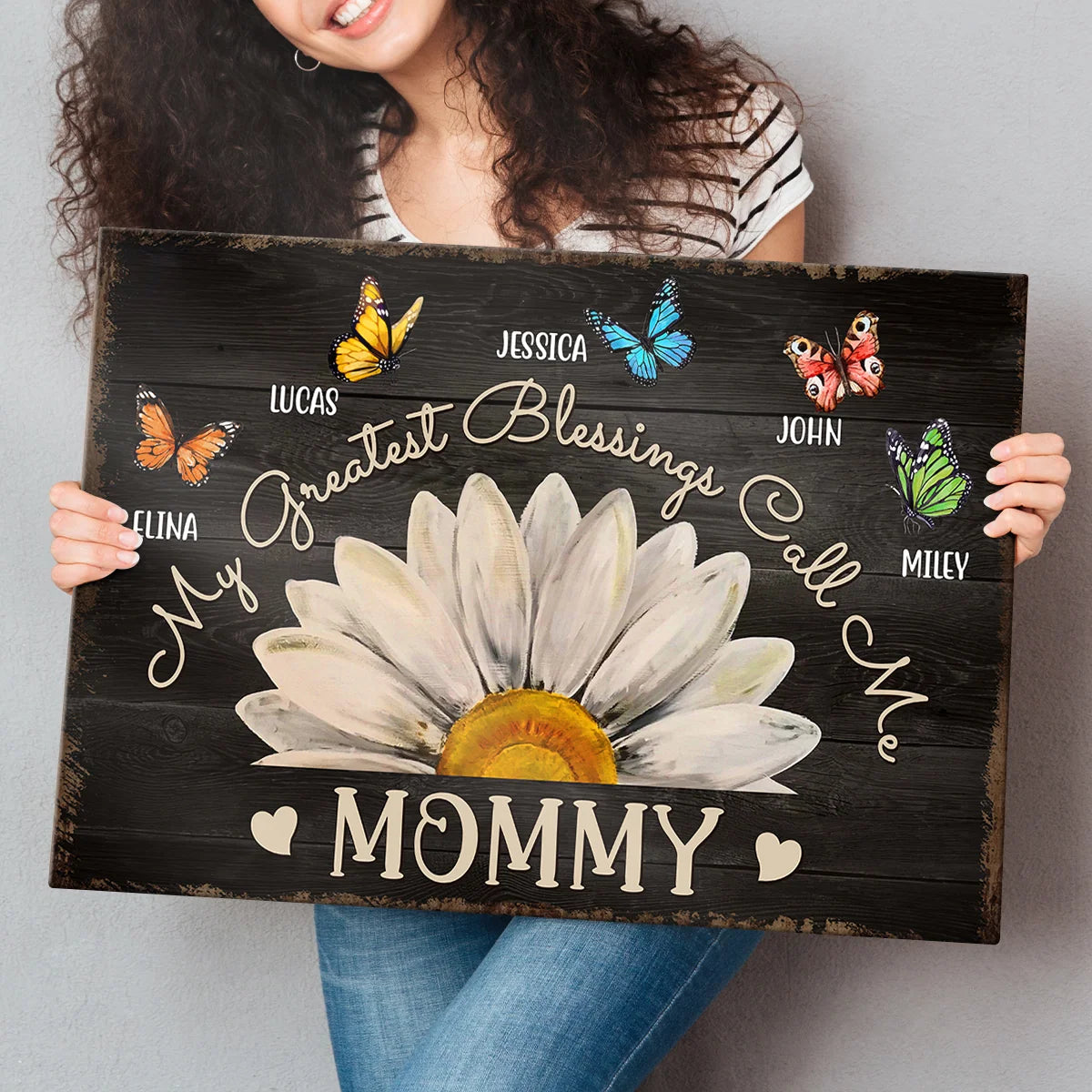 "My Greatest Blessings Call Me Mommy" - Personalized Canvas / Poster Gift for Mom or Wife