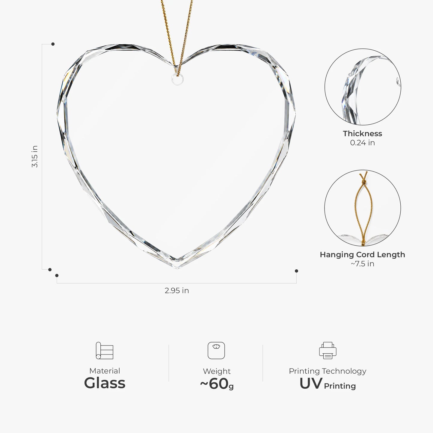 "The Year We Became Mr & Mrs" Personalized Glass Heart Ornament - Custom Wedding Gift for Couples