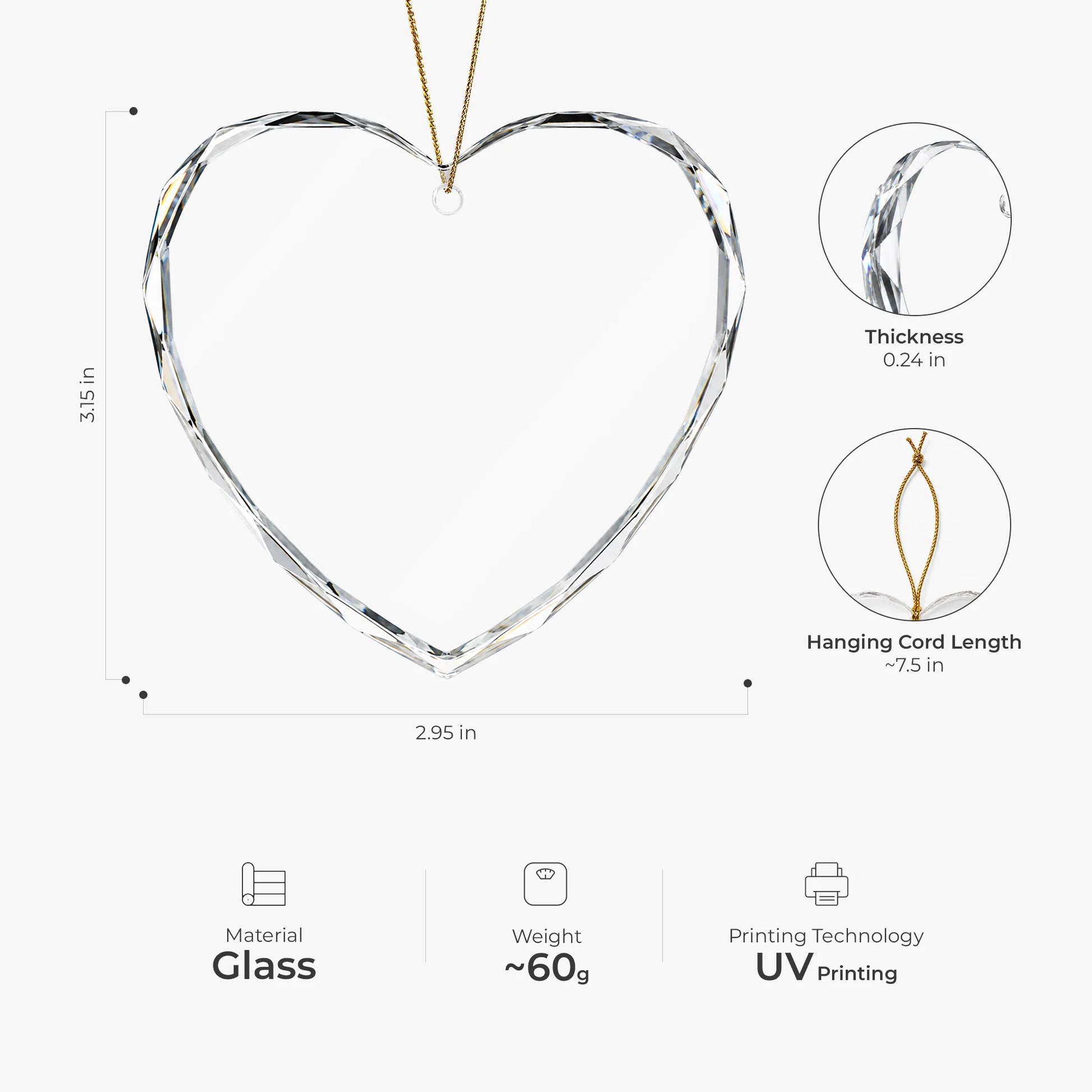 "The Year We Became Mr & Mrs" Personalized Glass Heart Ornament - Custom Wedding Gift for Couples
