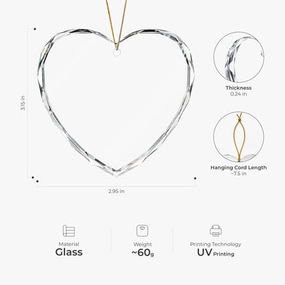 "The Year We Became Mr & Mrs" Personalized Glass Heart Ornament - Custom Wedding Gift for Couples