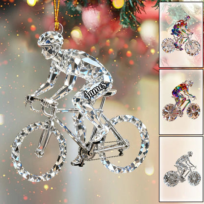 Personalized Bicycle Christmas Ornament - Custom Acrylic Keepsake Gift for Cycling Enthusiasts and Cyclists