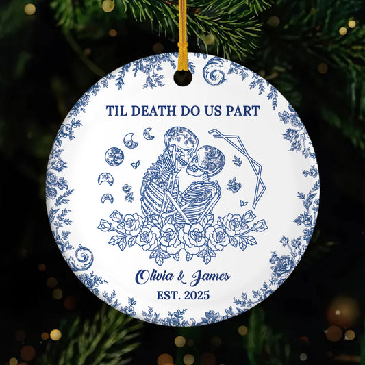 "Til Death Do Us Part" Personalized Ceramic Ornament - Christmas Keepsake for Couples