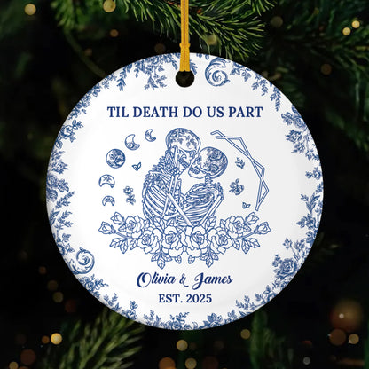 "Til Death Do Us Part" Personalized Ceramic Ornament - Christmas Keepsake for Couples