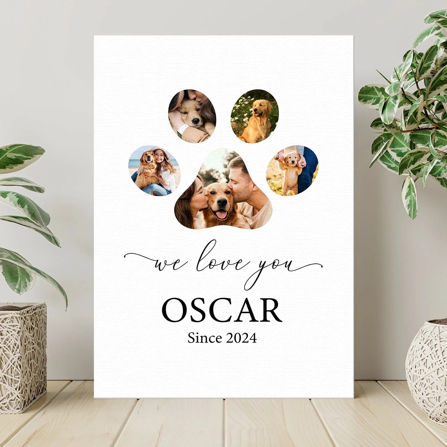 Personalized Dog Paw Photo Collage Canvas for Mom with personalized design details for meaningful gifting image 9
