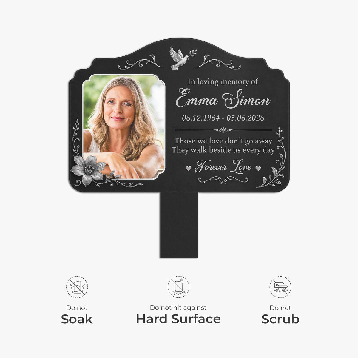 "In Loving Memory" Personalized Metal Garden Stake - Custom Photo Memorial Gift