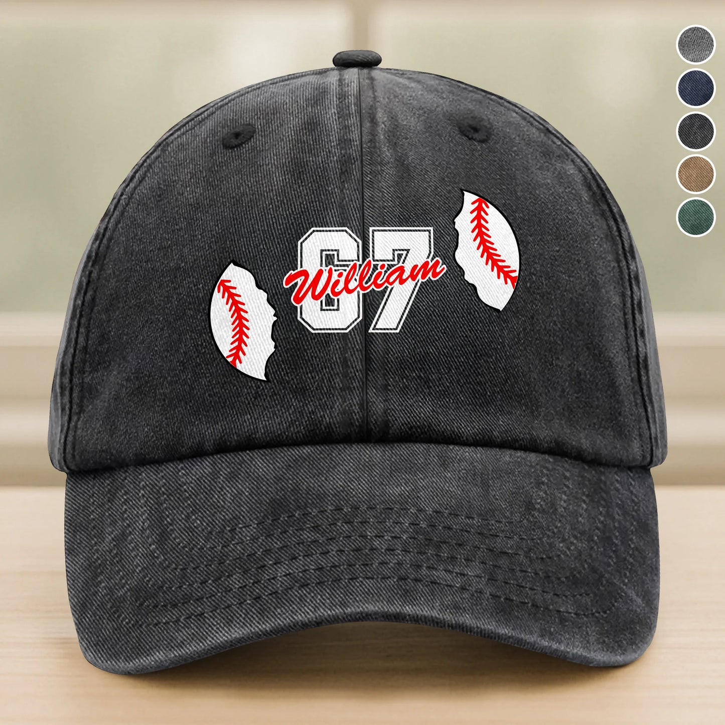 Personalized Sports Baseball Cap for Mom with personalized design details for meaningful gifting