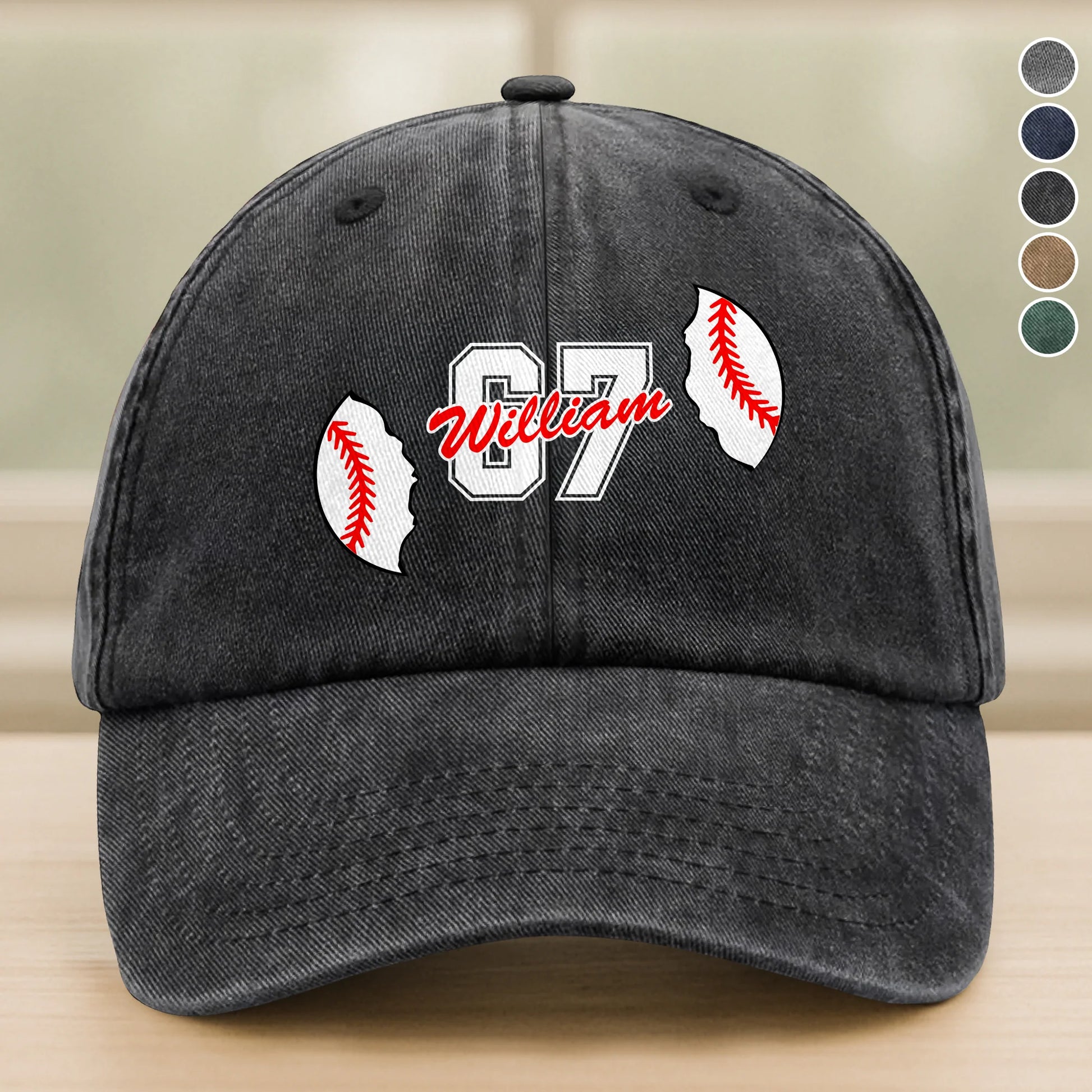 Personalized Sports Baseball Cap for Mom with personalized design details for meaningful gifting