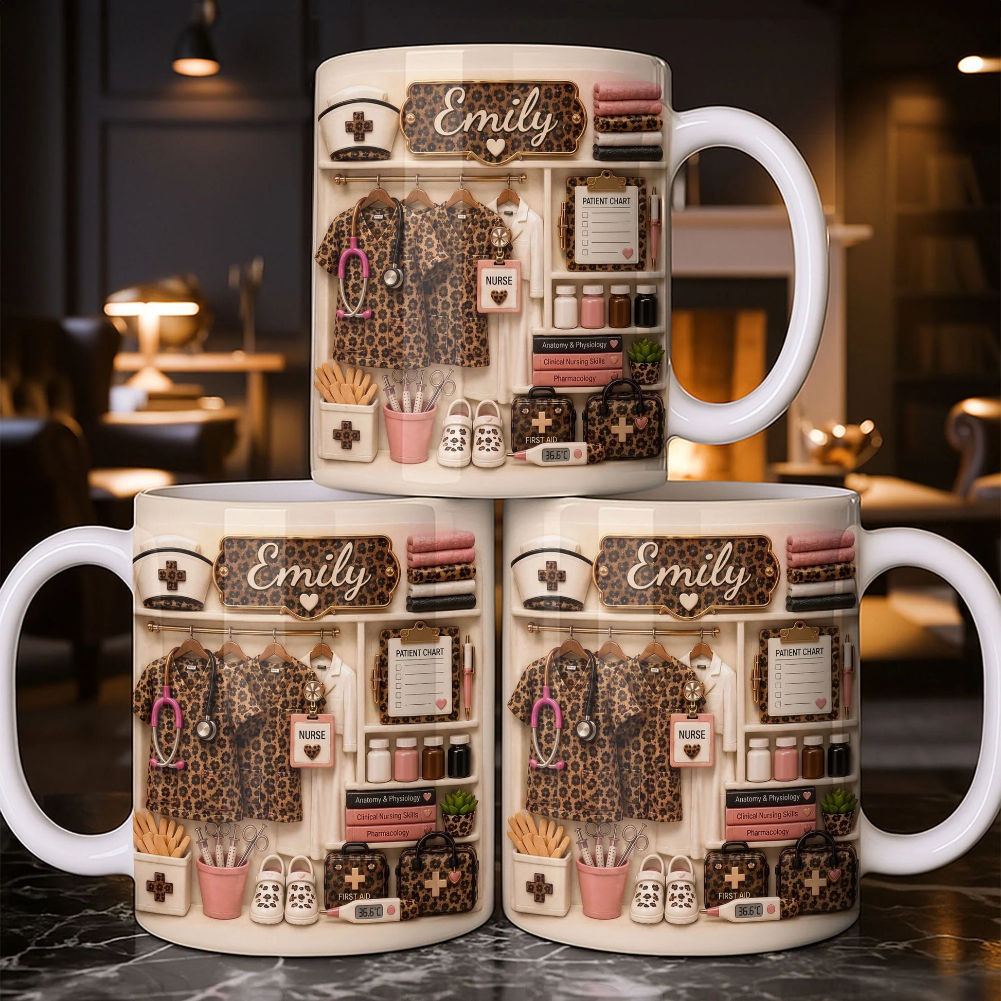 Custom Nurse Mug for Nurse with personalized design details for meaningful gifting image 8