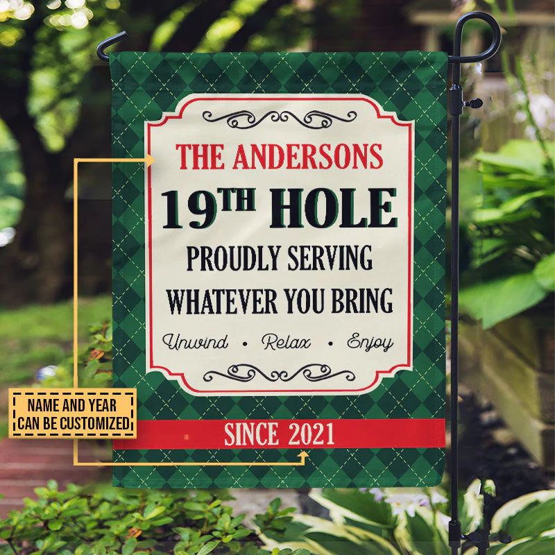Personalized Golf Garden Flag personalization view for Dad