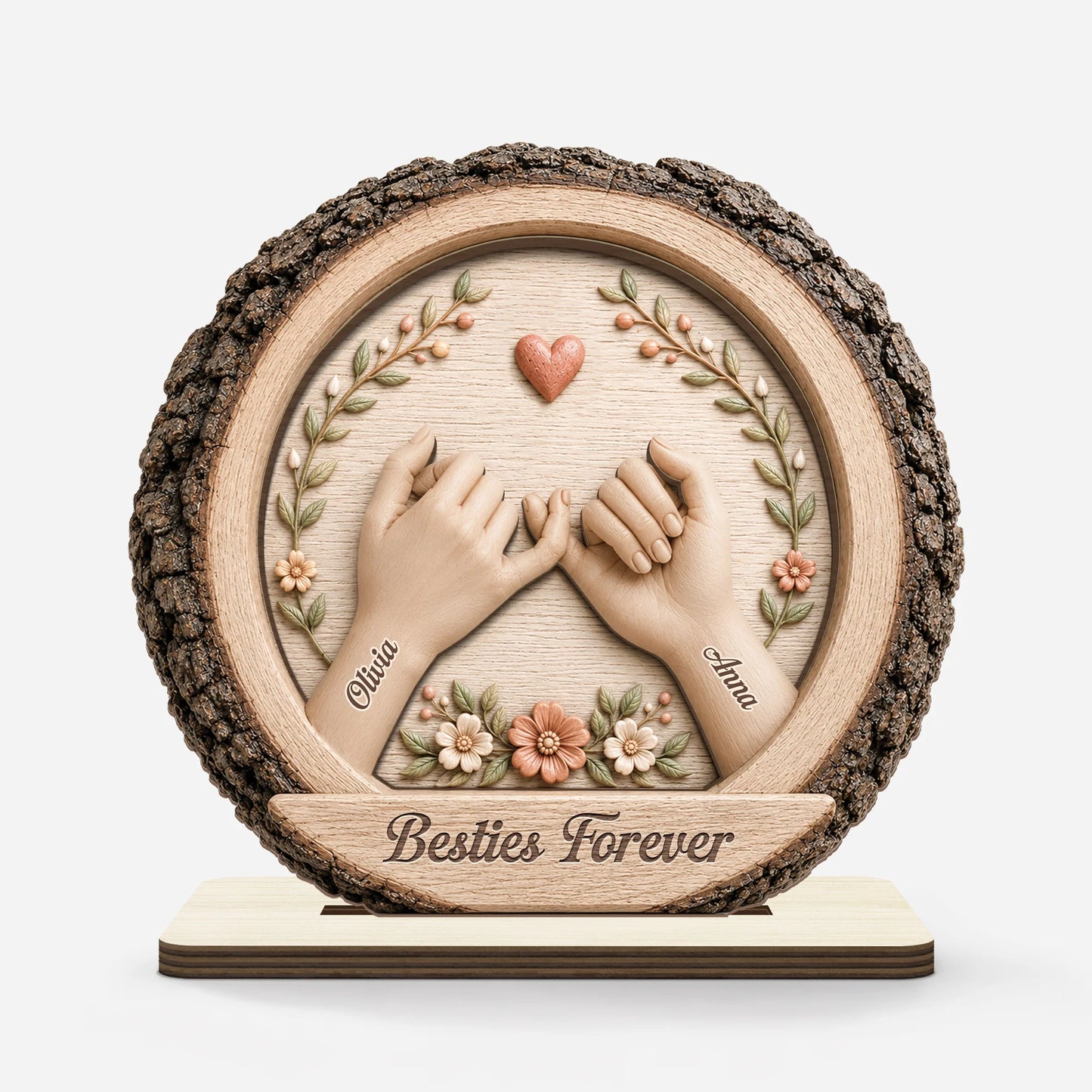 Custom Best Friends Wood Plaque for Best Friends with personalized design details for meaningful gifting